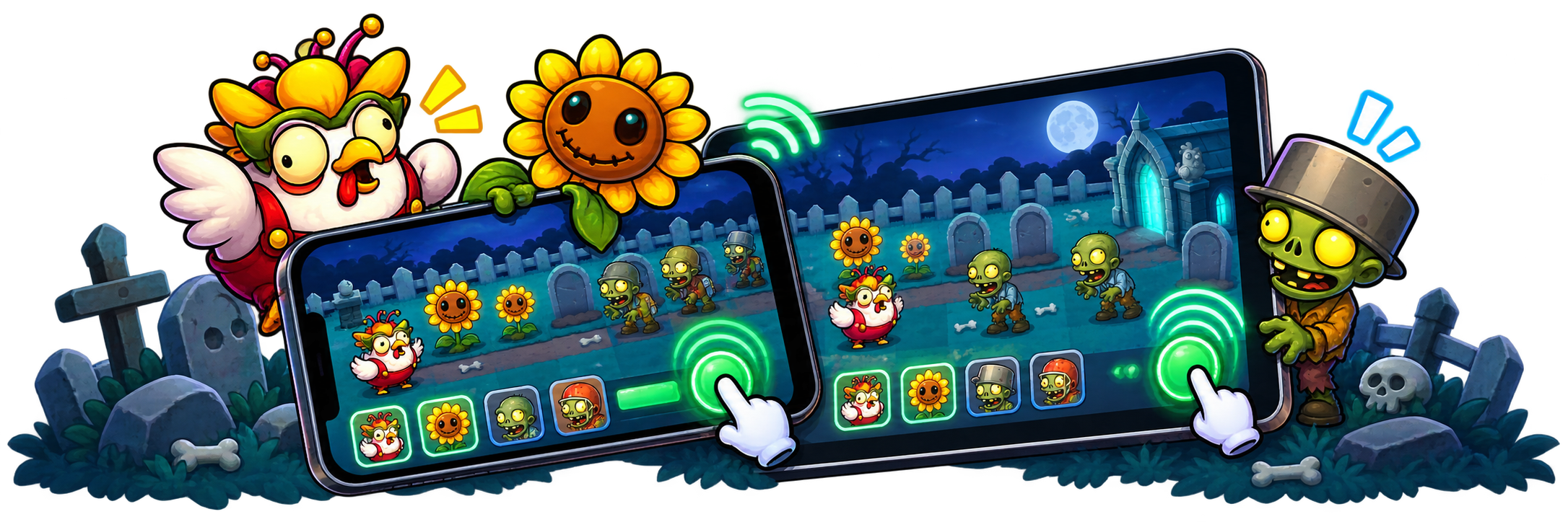 Chicken vs Zombies app.